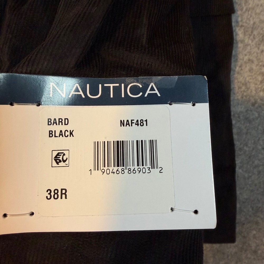 Nautica Bard Mens Black Corduroy Blazer Elbow Patches Active Stretch 38R NAF481 - Picture 4 of 13
